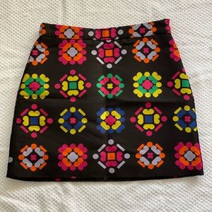 Milly Geometric-Jacquard A-Line Mini Skirt